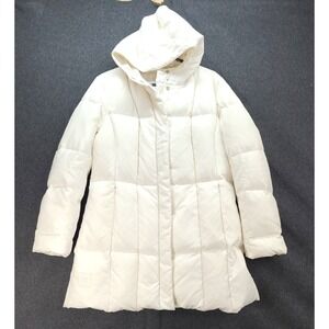 1 Madison Ivory Down Quilted Puffer Jacket Mid Length Size Large‎